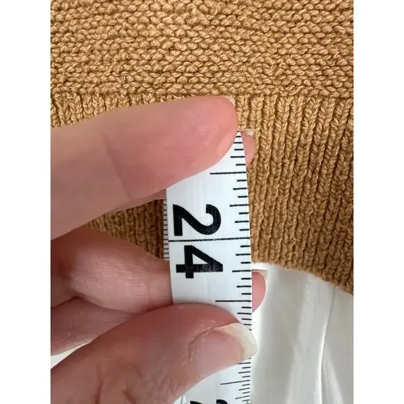 Anthropologie Top Womens XXS Jenna Twofer Sweater Tank Brown White Flowy Tunic - Picture 5 of 6